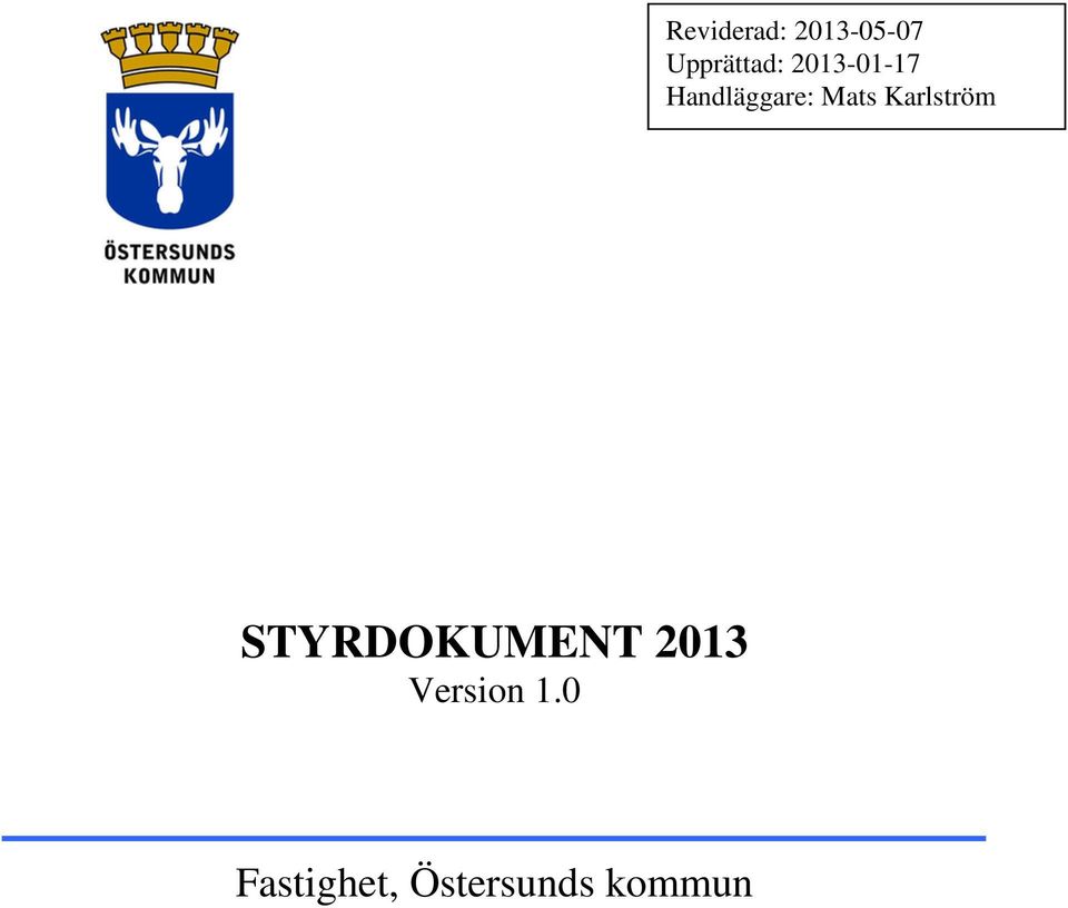 Karlström STYRDOKUMENT