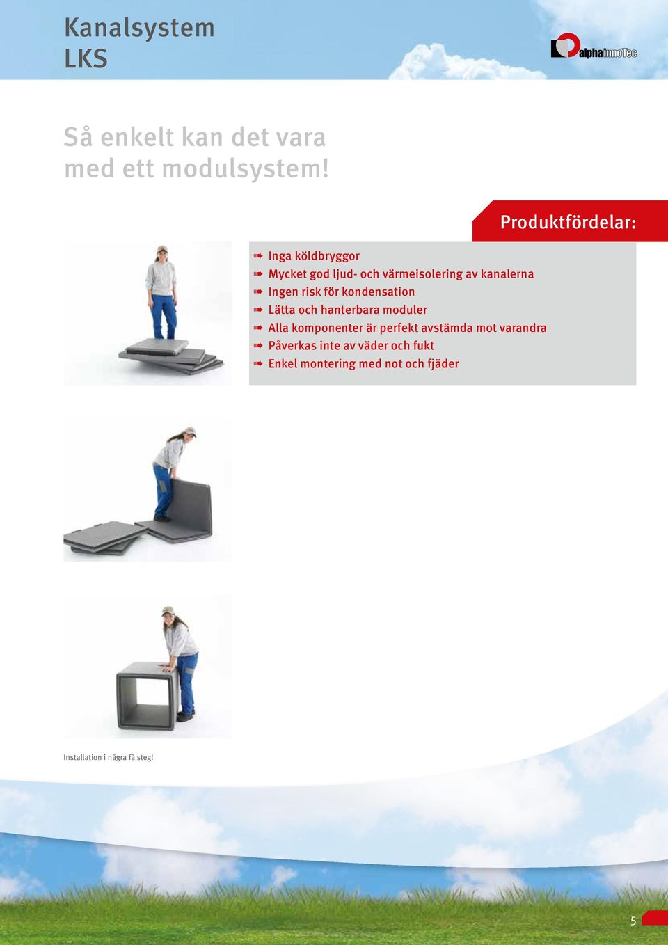 kondensation Lätta och hanterbara moduler Alla komponenter är perfekt avstämda mot