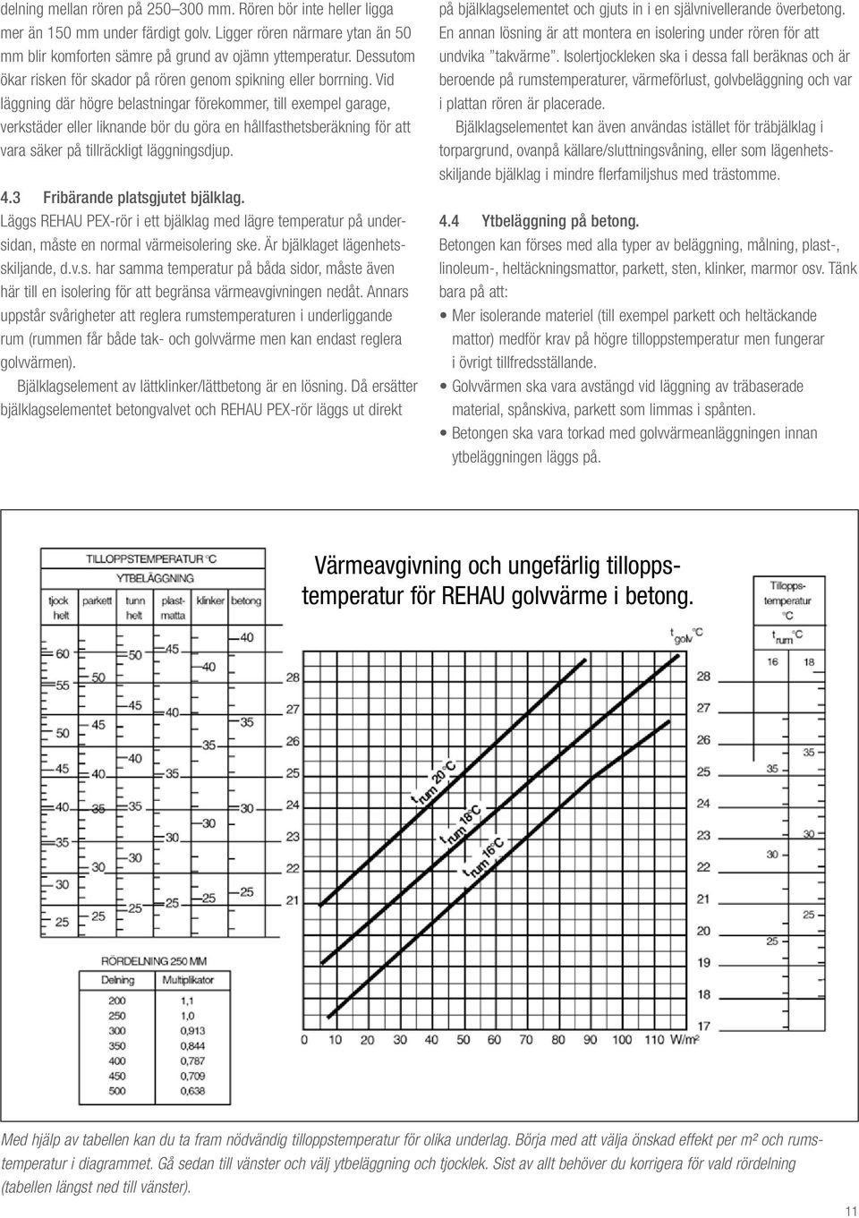 Vid läggning där högre belastningar förekommer, till exempel garage, verkstäder eller liknande bör du göra en hållfasthetsberäkning för att vara säker på tillräckligt läggningsdjup. 4.