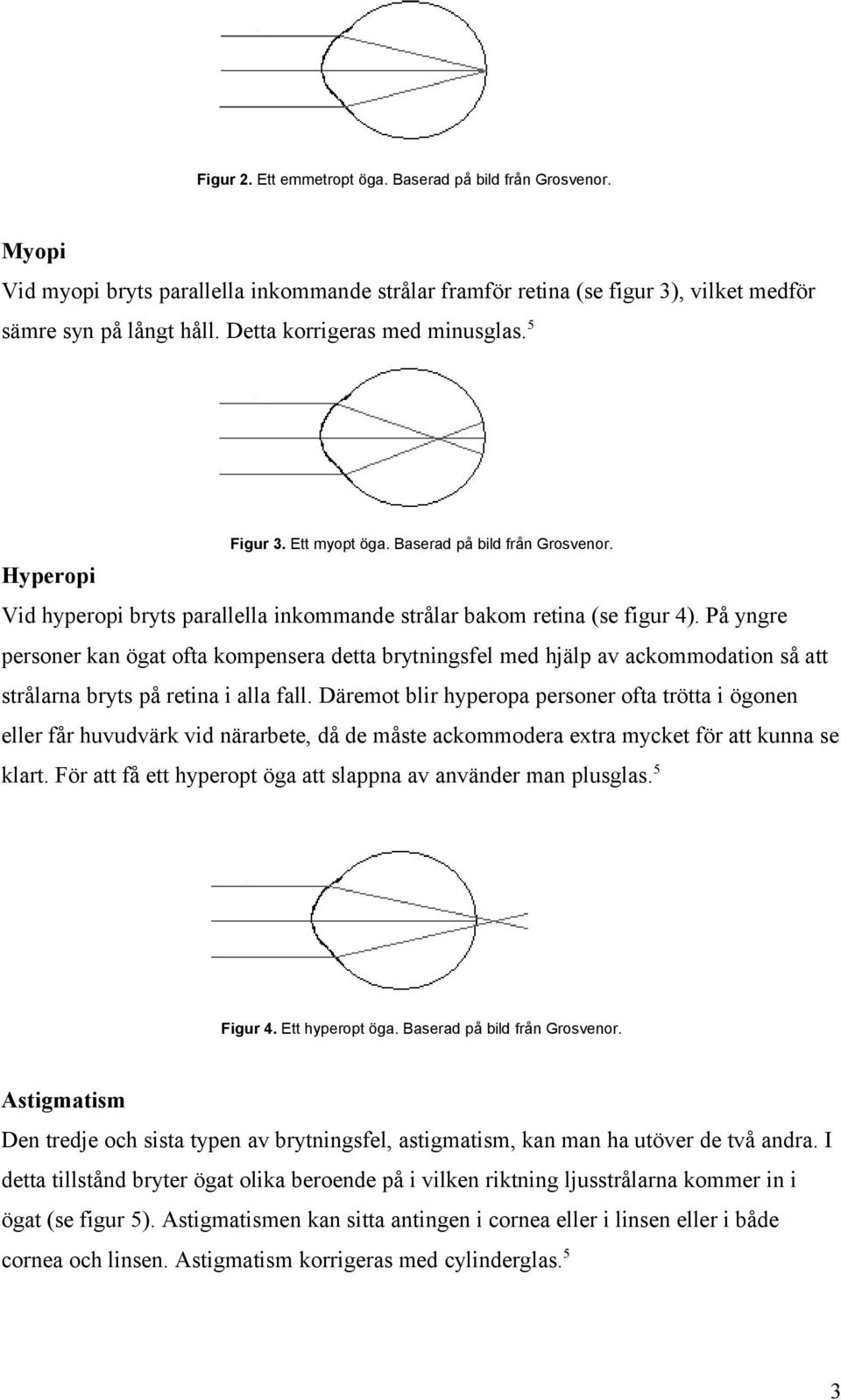 På yngre personer kan ögat ofta kompensera detta brytningsfel med hjälp av ackommodation så att strålarna bryts på retina i alla fall.