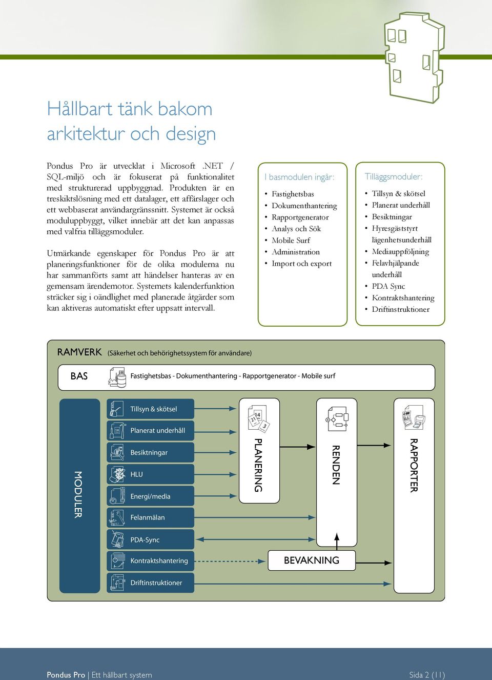 Systemet är också moduluppbyggt, vilket innebär att det kan anpassas med valfria tilläggsmoduler.