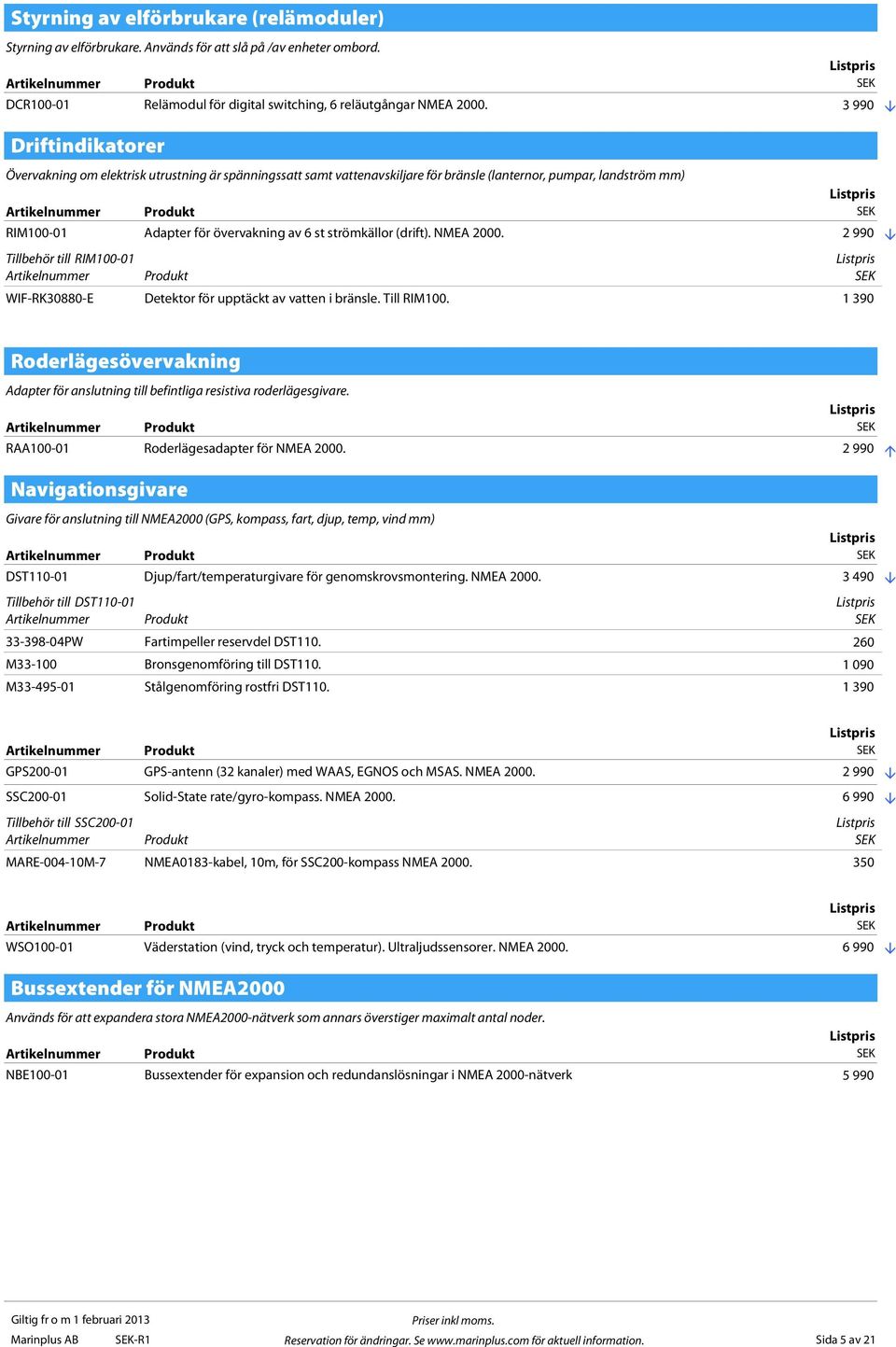 (drift). NMEA 2000. 2 990 Tillbehör till RIM100-01 WIF-RK30880-E Detektor för upptäckt av vatten i bränsle. Till RIM100.