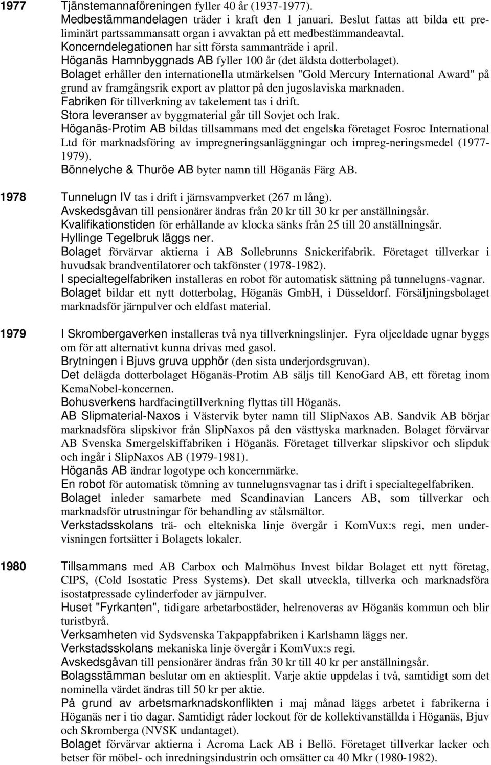 Höganäs Hamnbyggnads AB fyller 100 år (det äldsta dotterbolaget).