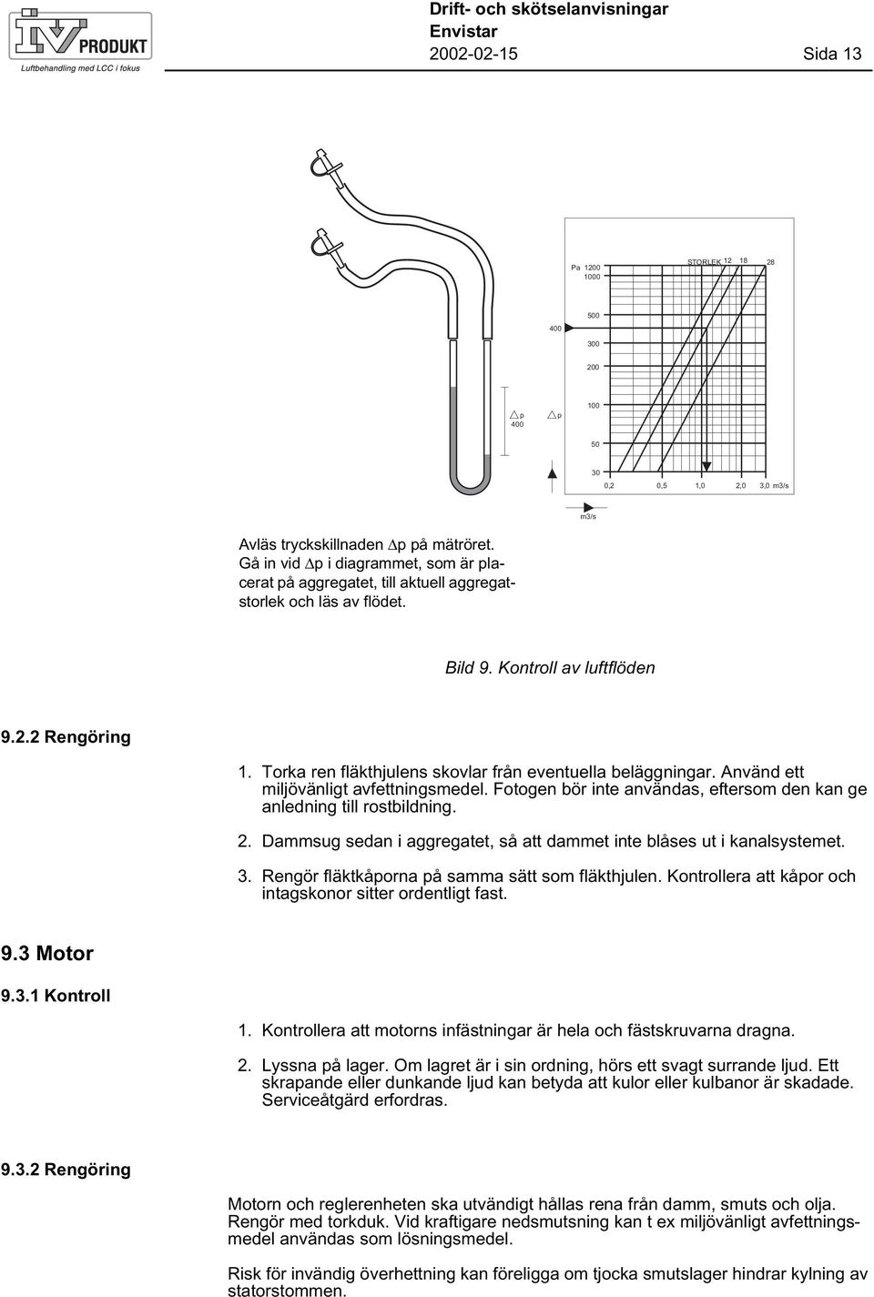 Torka ren fläkthjulens skovlar från eventuella beläggningar. Använd ett miljövänligt avfettningsmedel. Fotogen bör inte användas, eftersom den kan ge anledning till rostbildning. 2.