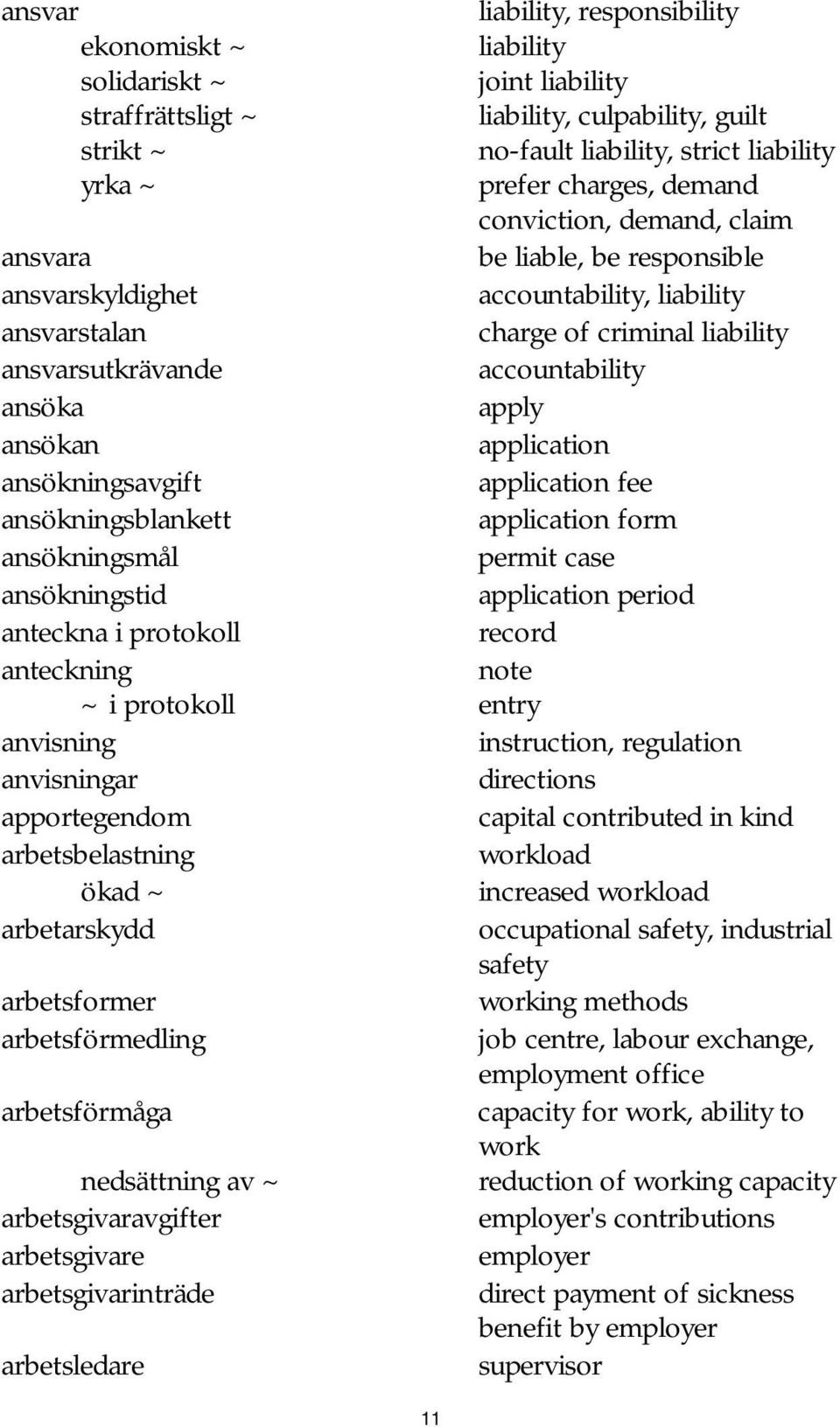 ansöka apply ansökan application ansökningsavgift application fee ansökningsblankett application form ansökningsmål permit case ansökningstid application period anteckna i protokoll record anteckning