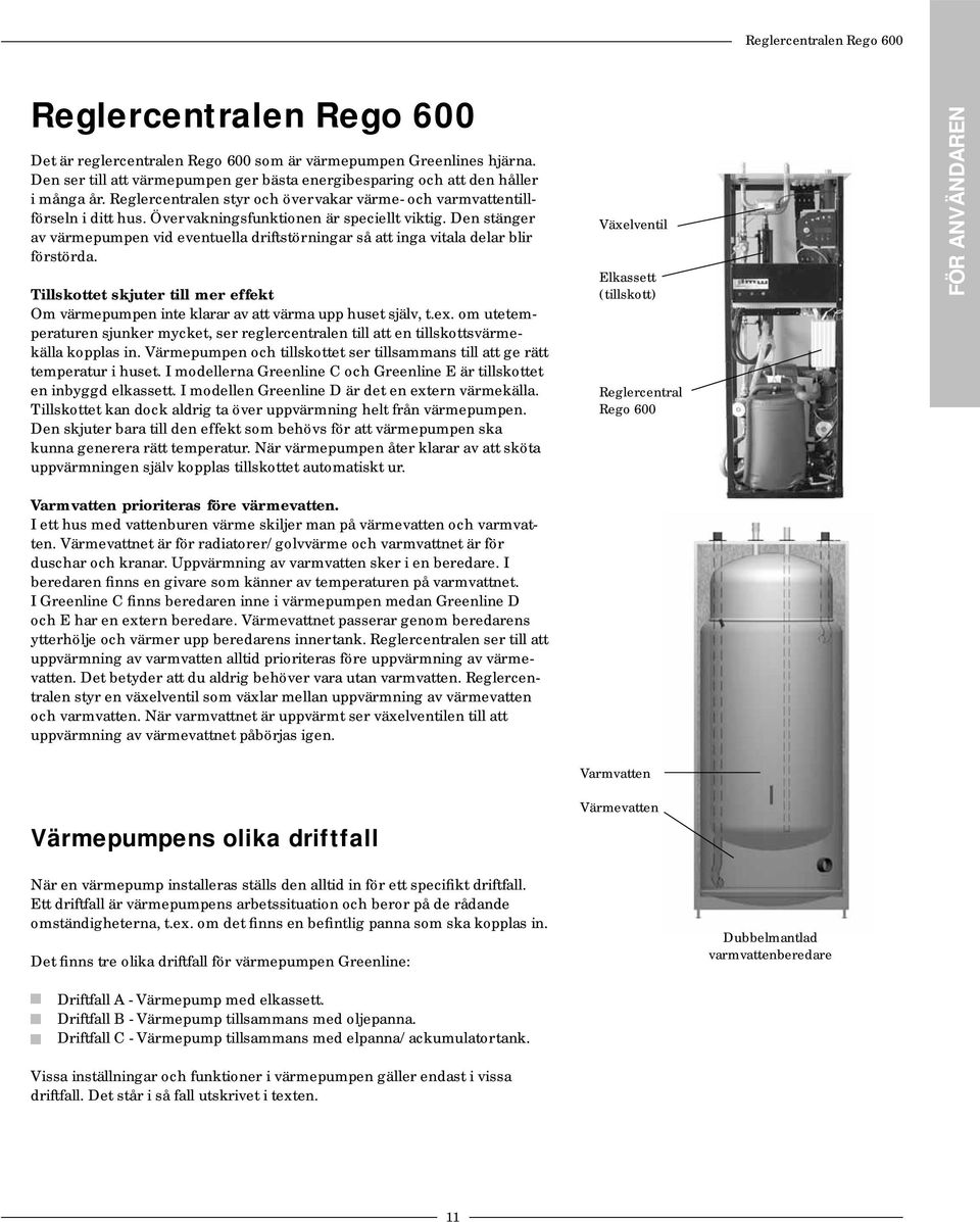 Övervakningsfunktionen är speciellt viktig. Den stänger av värmepumpen vid eventuella driftstörningar så att inga vitala delar blir förstörda.