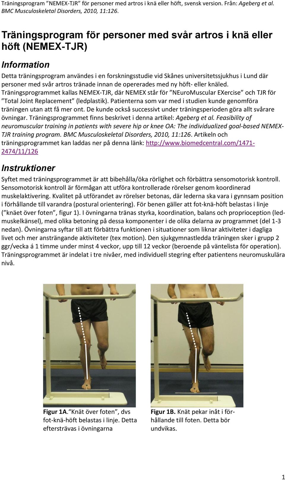 Patienterna som var med i studien kunde genomföra träningen utan att få mer ont. De kunde också successivt under träningsperioden göra allt svårare övningar.