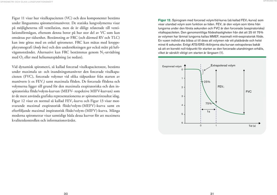 Bestämning av FRC (och därmed RV och TLC) kan inte göras med en enkel spirometer. FRC kan mätas med kroppspletysmografi (body box) och den undersökningen ger också mått på luftvägsmotståndet.