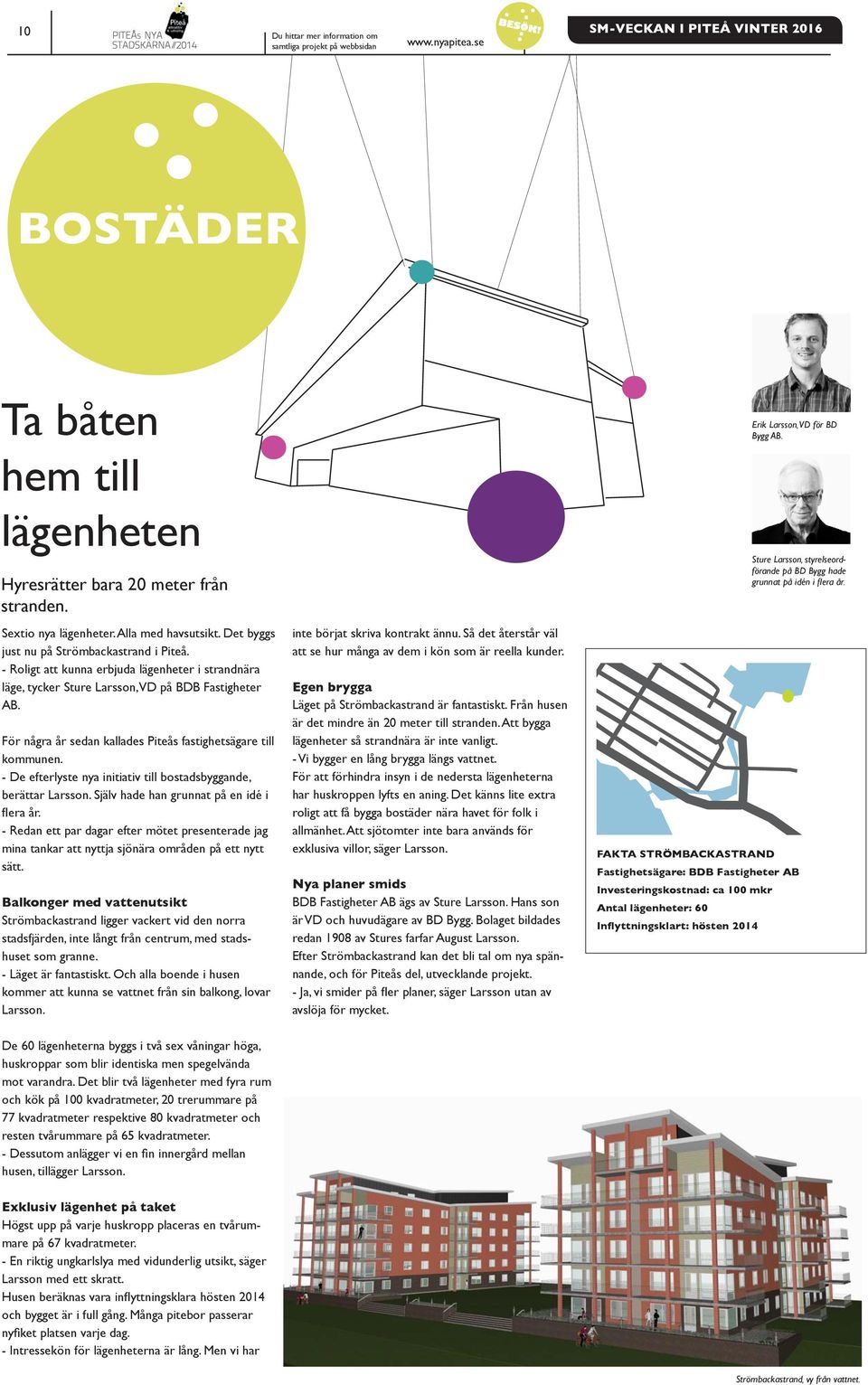 För några år sedan kallades Piteås fastighetsägare till kommunen. - De efterlyste nya initiativ till bostadsbyggande, berättar Larsson. Själv hade han grunnat på en idé i flera år.