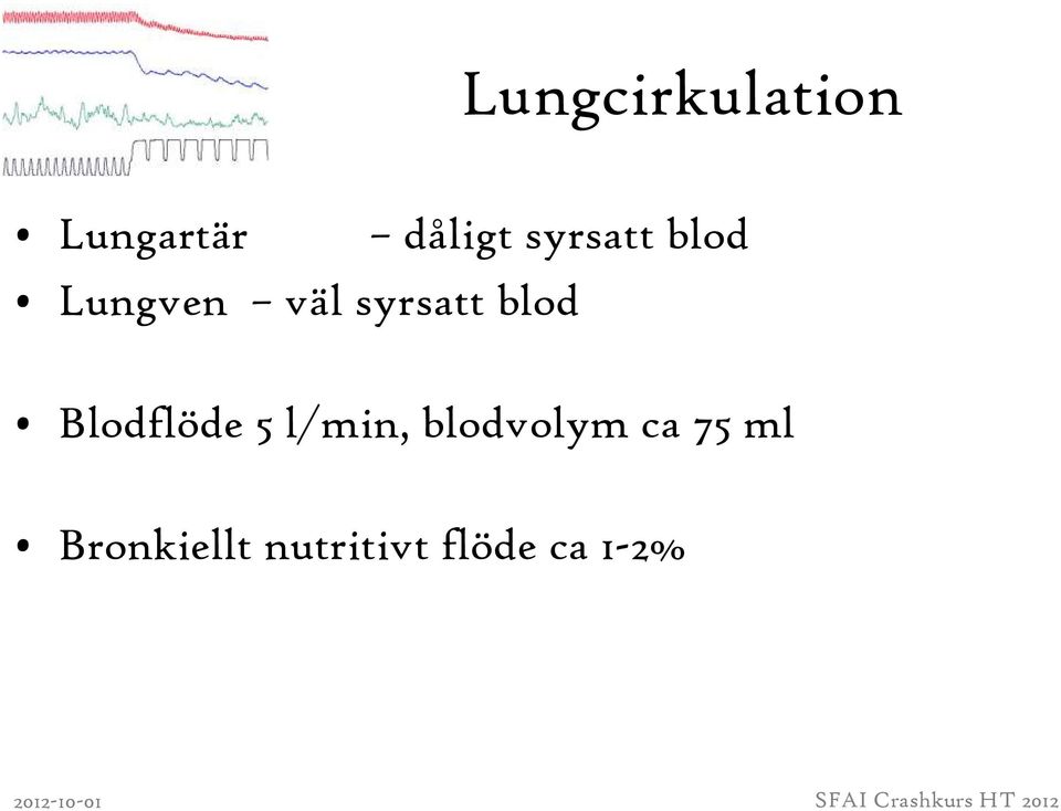 blod Blodflöde 5 l/min, blodvolym