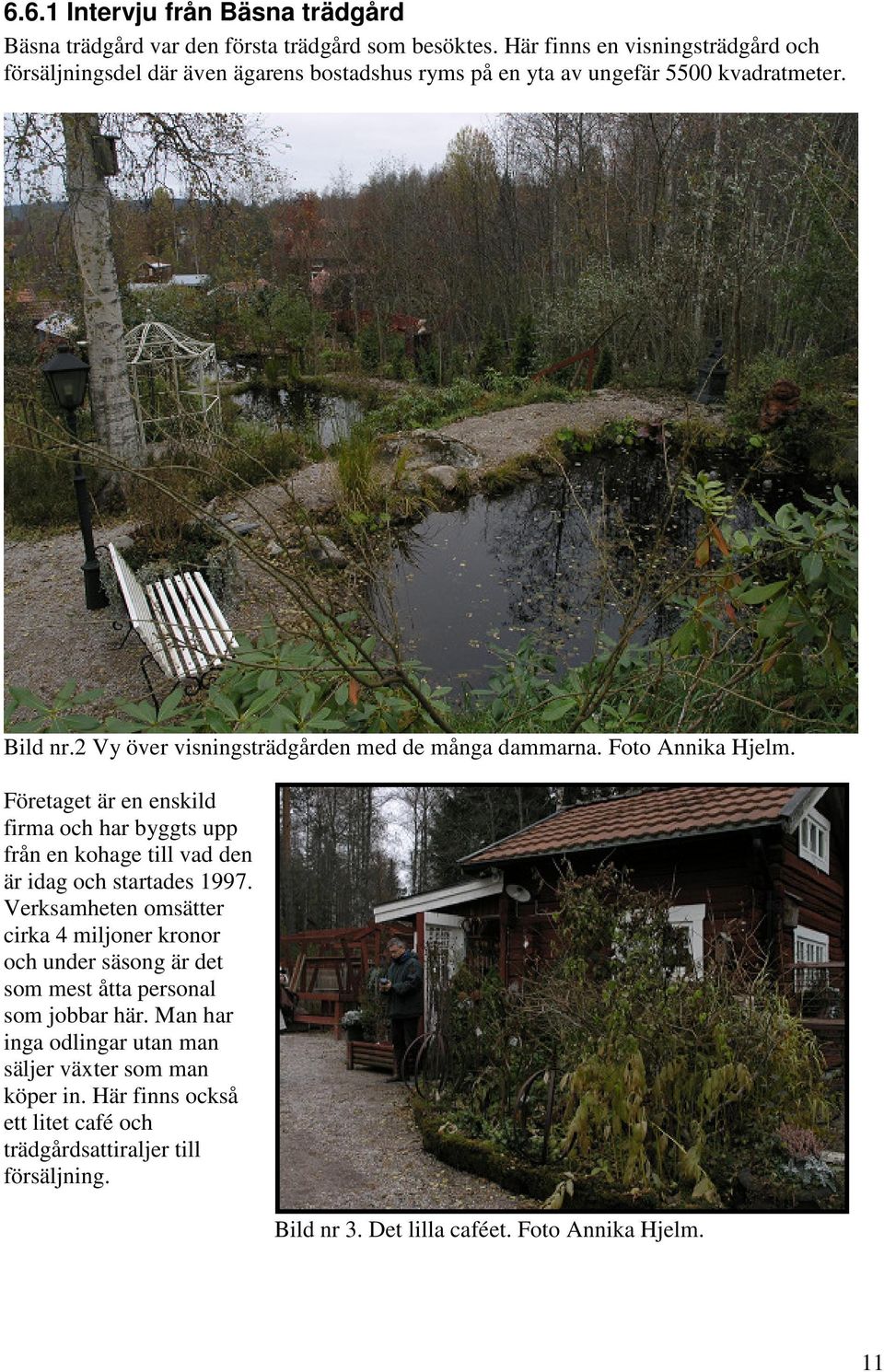 2 Vy över visningsträdgården med de många dammarna. Foto Annika Hjelm.