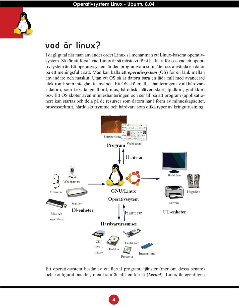 Utan ett OS så är datorn bara en låda full med avancerad elektronik som inte går att använda. Ett OS sköter alltså hanteringen av all hårdvara i datorn, som t.ex.