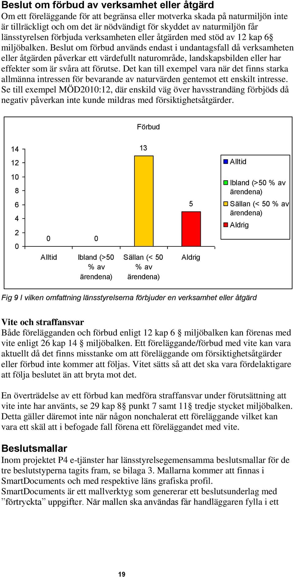 Beslut om förbud används endast i undantagsfall då verksamheten eller åtgärden påverkar ett värdefullt naturområde, landskapsbilden eller har effekter som är svåra att förutse.