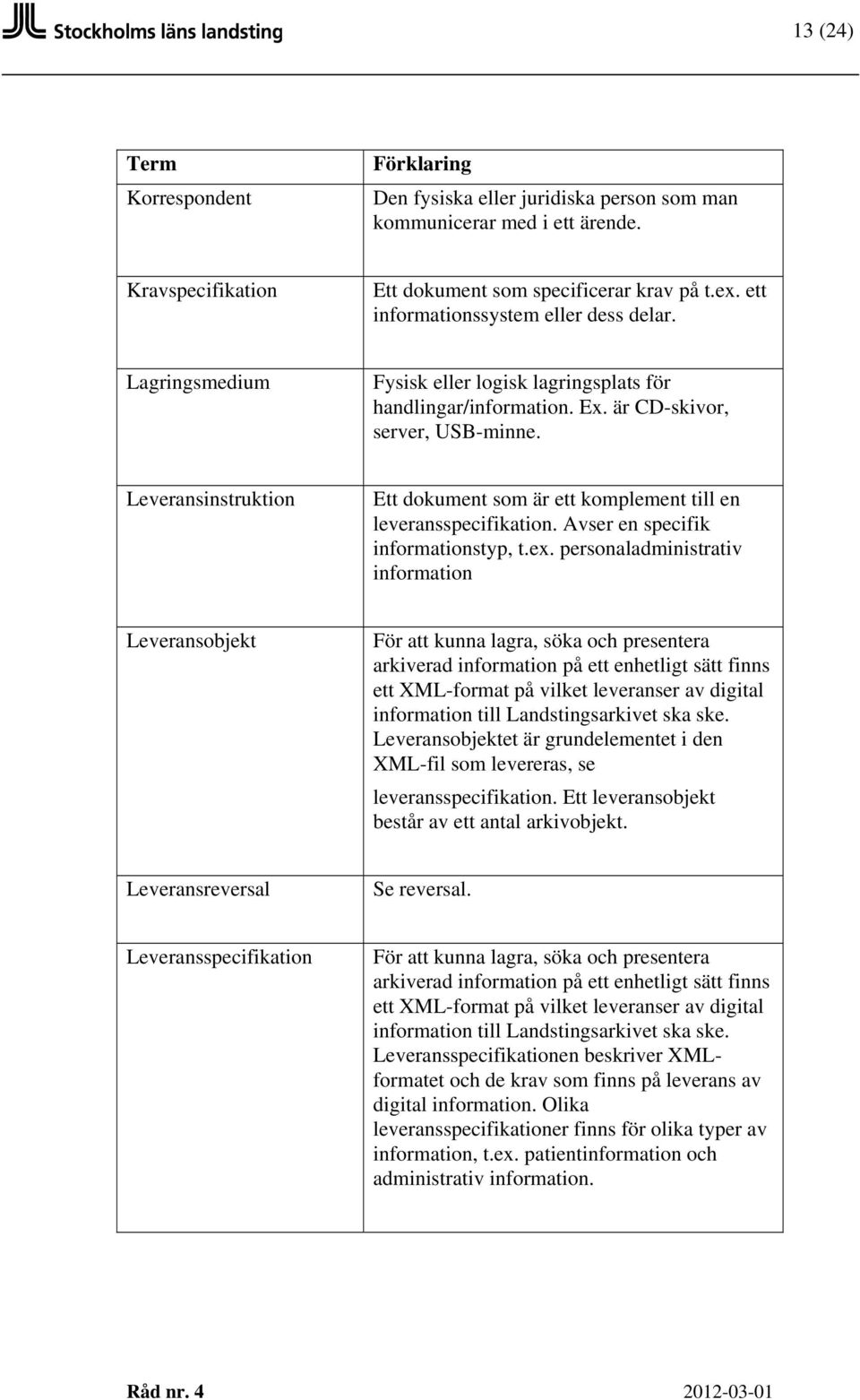 Avser en specifik informationstyp, t.ex.