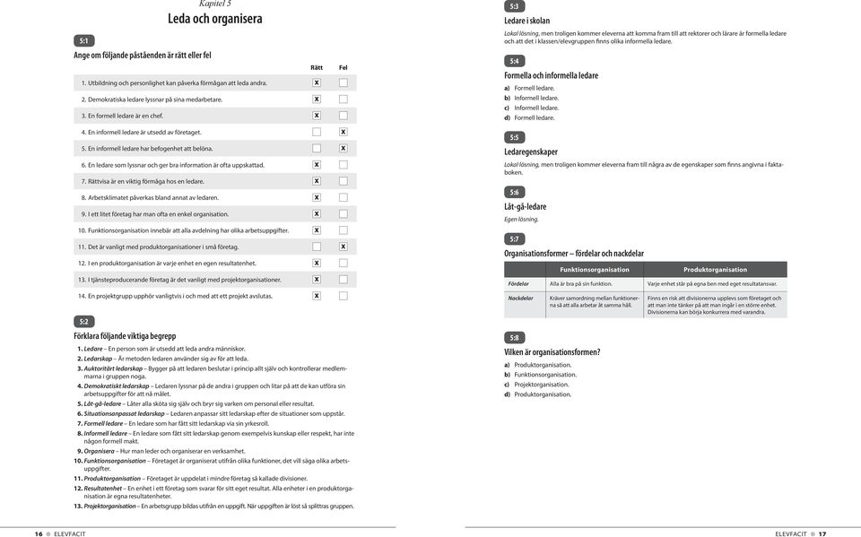 visa är en viktig förmåga hos en ledare. 8. Arbetsklimatet påverkas bland annat av ledaren. 9. I ett litet företag har man ofta en enkel organisation. 10.