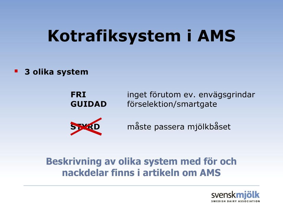 envägsgrindar förselektion/smartgate STYRD måste