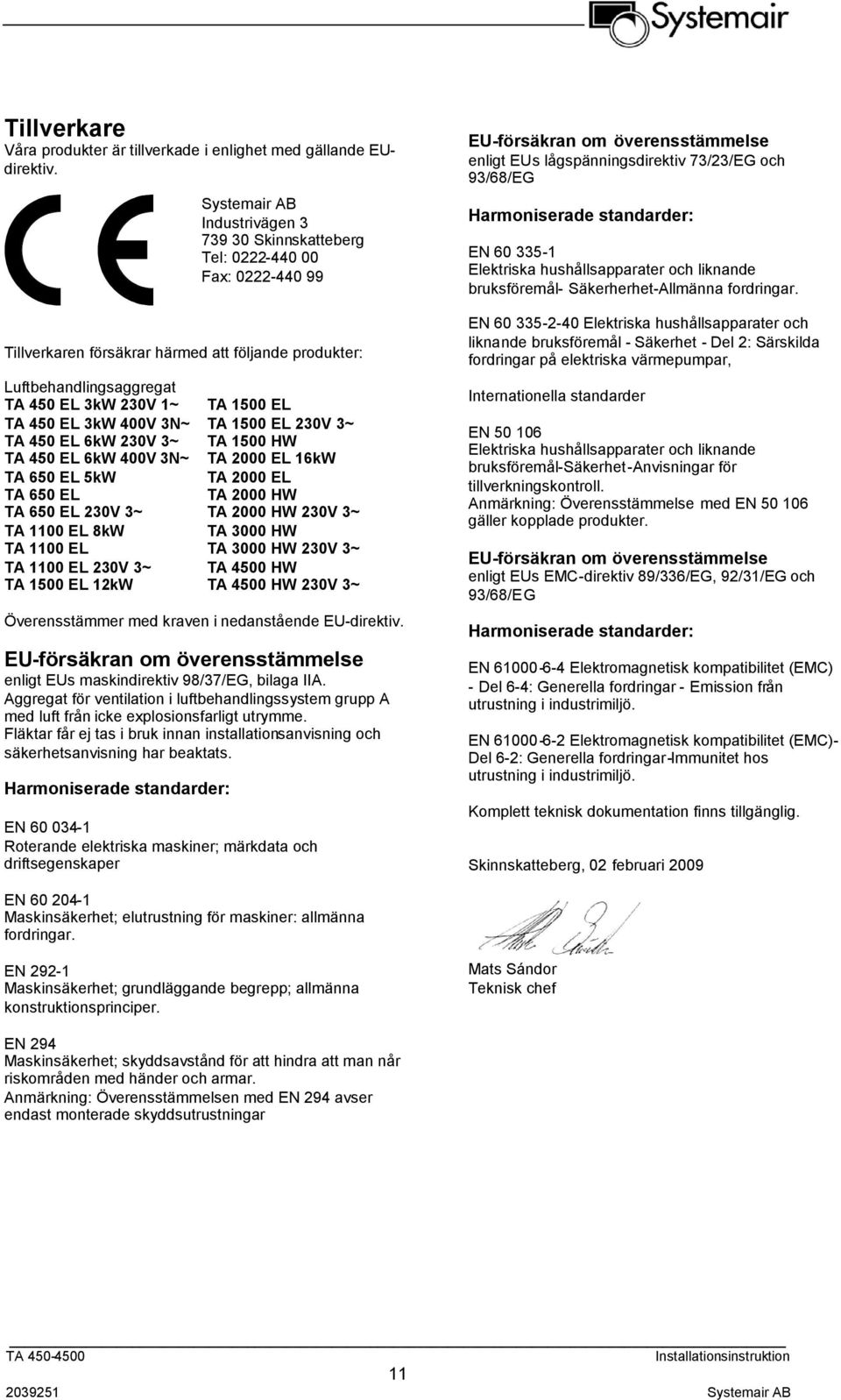 450 EL 3kW 400V 3N~ TA 1500 EL 230V 3~ TA 450 EL 6kW 230V 3~ TA 1500 HW TA 450 EL 6kW 400V 3N~ TA 2000 EL 16kW TA 650 EL 5kW TA 2000 EL TA 650 EL TA 2000 HW TA 650 EL 230V 3~ TA 2000 HW 230V 3~ TA