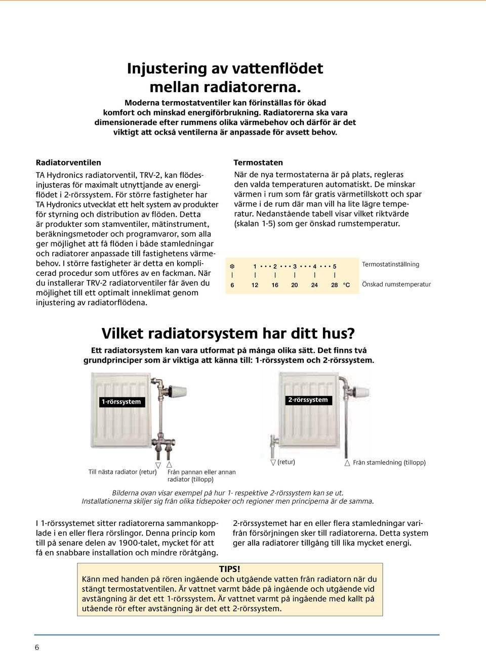 Radiatorventilen TA Hydronics radiatorventil, TRV-2, kan flödesinjusteras för maximalt utnyttjande av energiflödet i 2-rörssystem.