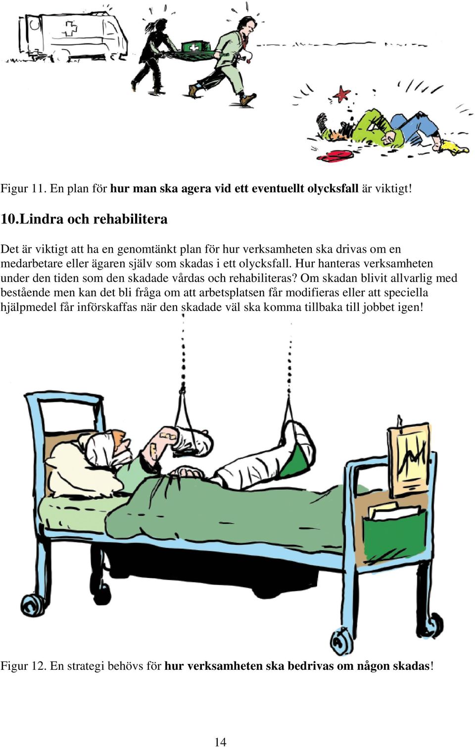 olycksfall. Hur hanteras verksamheten under den tiden som den skadade vårdas och rehabiliteras?