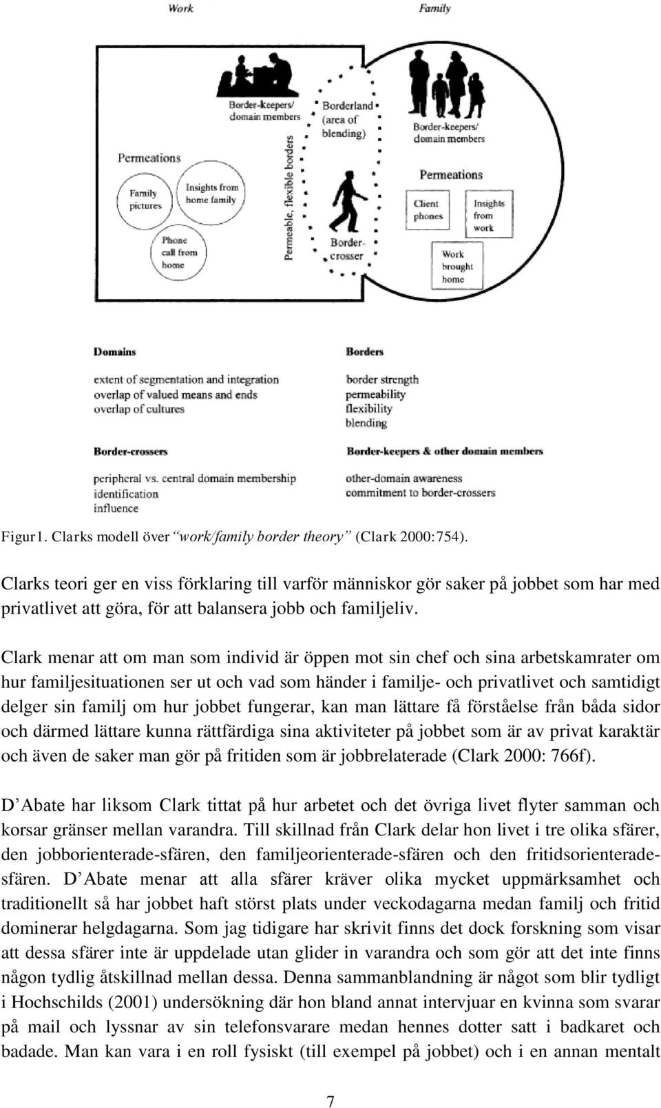 Clark menar att om man som individ är öppen mot sin chef och sina arbetskamrater om hur familjesituationen ser ut och vad som händer i familje- och privatlivet och samtidigt delger sin familj om hur