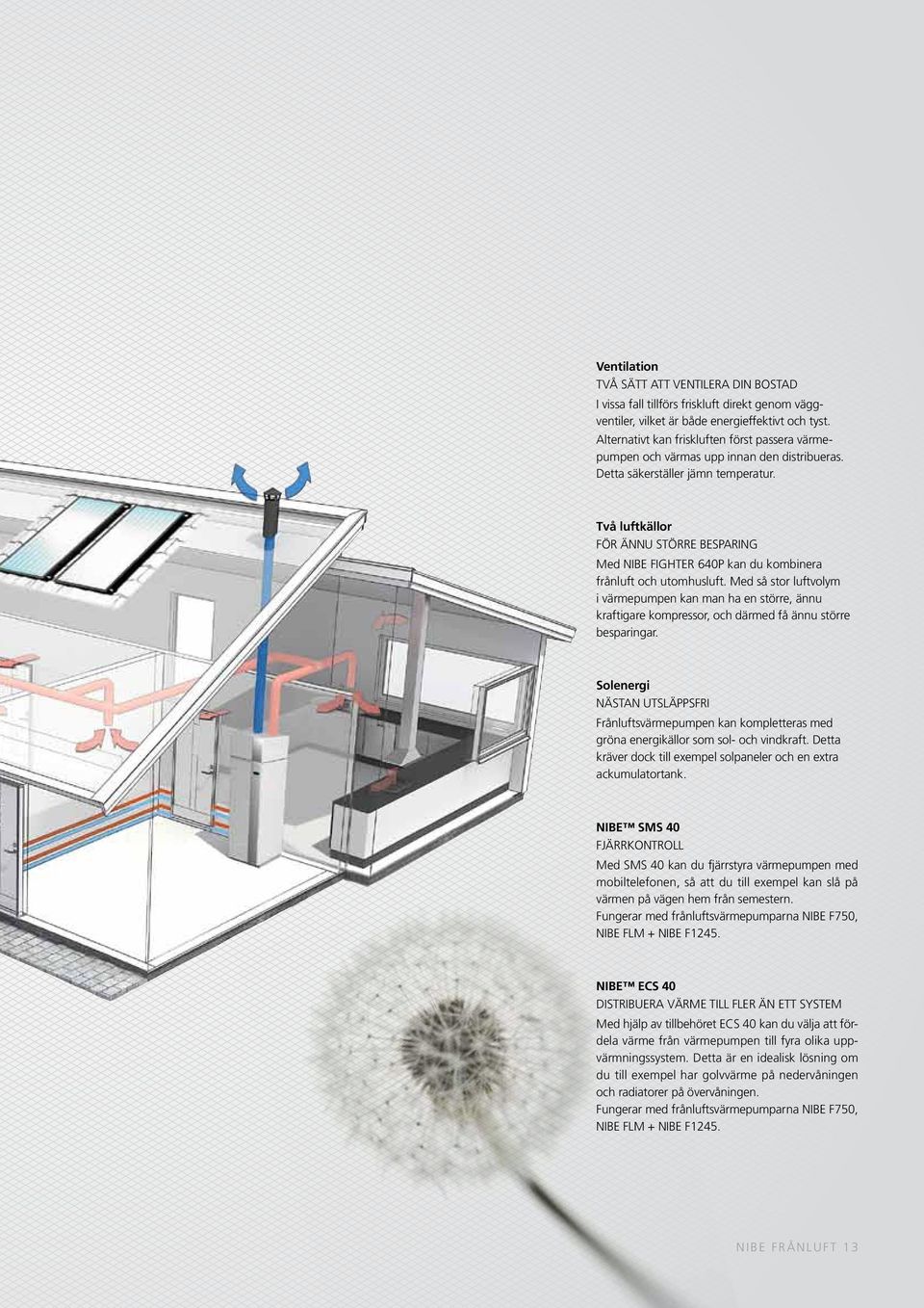 Två luftkällor för ännu större besparing Med NIBE FIGHTER 640P kan du kombinera frånluft och utomhusluft.
