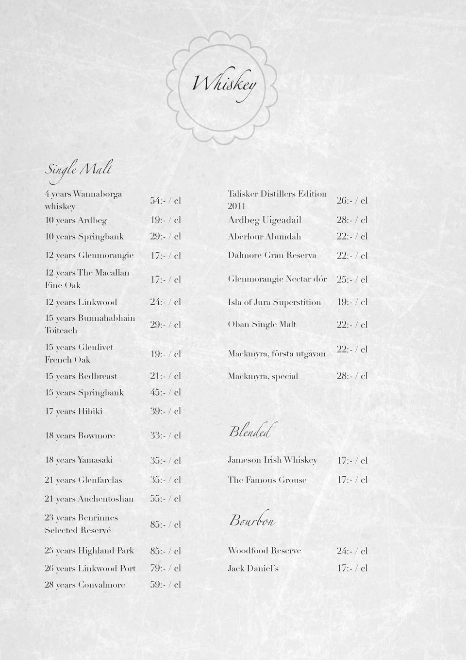 Superstition 19:- / cl 15 years Bunnahabhain Toiteach 29:- / cl Oban Single Malt 22:- / cl 15 years Glenlivet French Oak 19:- / cl Mackmyra, första utgåvan 22:- / cl 15 years Redbreast 21:- / cl
