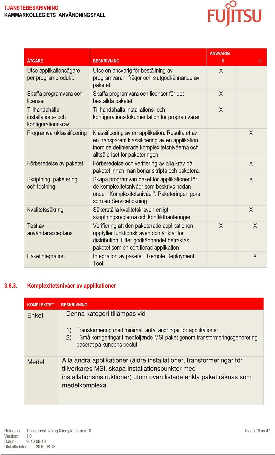 och konfigurationskrav Programvaruklassificering Klassificering av en applikation.