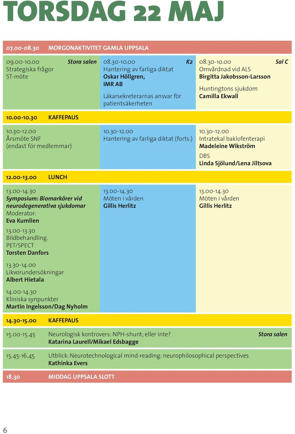 30-15.00 KAFFEPAUS 08.30-10.00 K2 Hantering av farliga diktat Oskar Höllgren, IMR AB Läkarsekreterarnas ansvar för patientsäkerheten 10.30-12.00 Hantering av farliga diktat (forts.) 13.00-14.