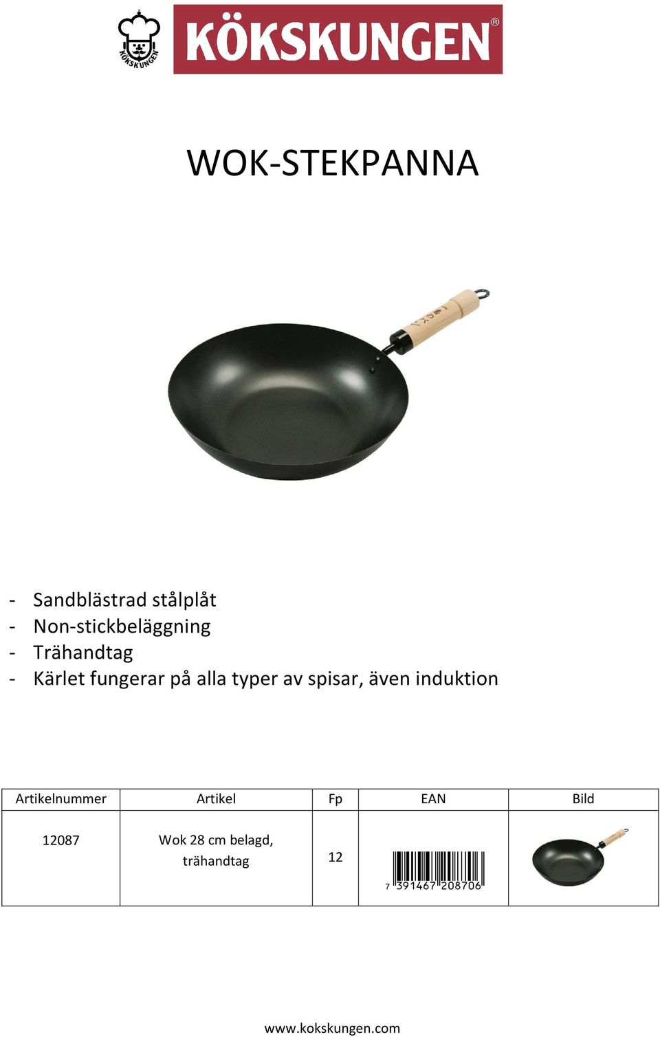 alla typer av spisar, även induktion Artikelnummer