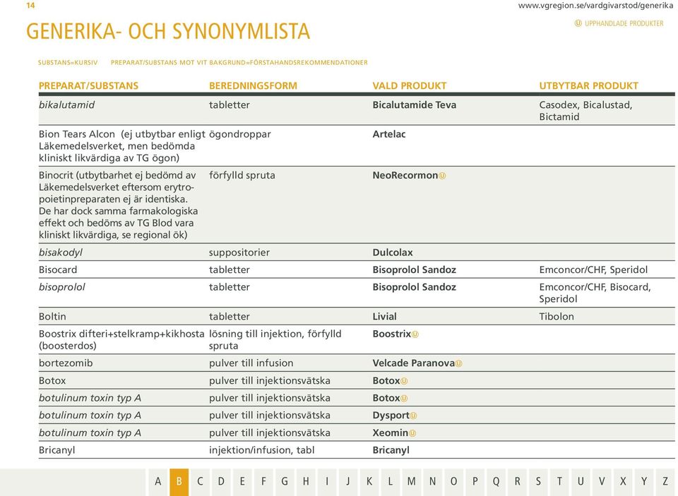 Binocrit (utbytbarhet ej bedömd av Läkemedelsverket eftersom erytropoietinpreparaten ej är identiska.