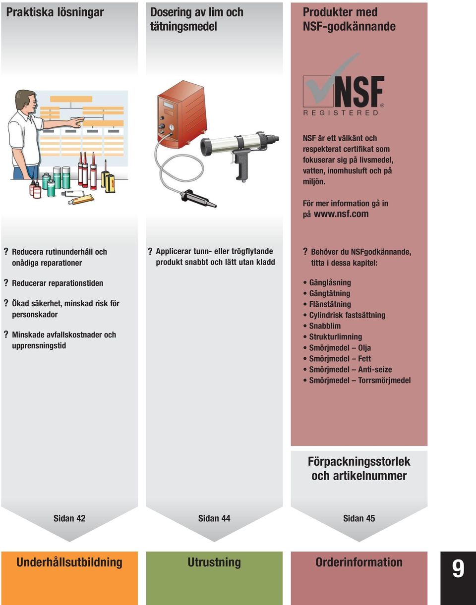 Minskade avfallskostnader och upprensningstid? Applicerar tunn- eller trögflytande produkt snabbt och lätt utan kladd?