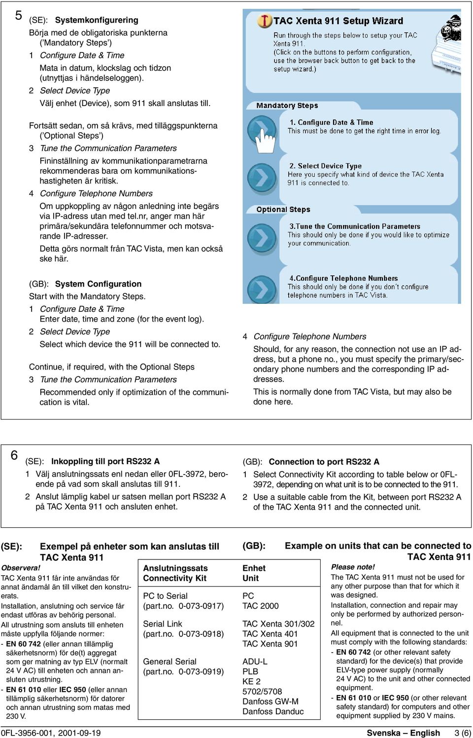 Fortsätt sedan, om så krävs, med tilläggspunkterna ( Optional Steps ) 3 Tune the Communication Parameters Fininställning av kommunikationparametrarna rekommenderas bara om kommunikationshastigheten