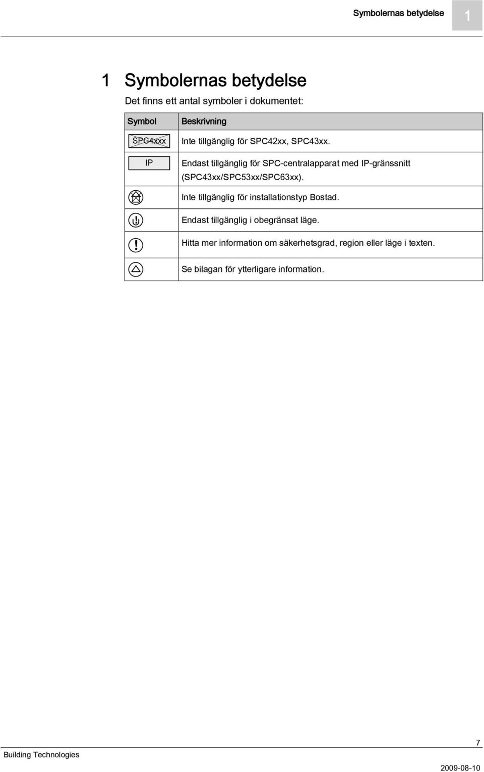 Endast tillgänglig för SPC-centralapparat med IP-gränssnitt (SPC43xx/SPC53xx/SPC63xx).