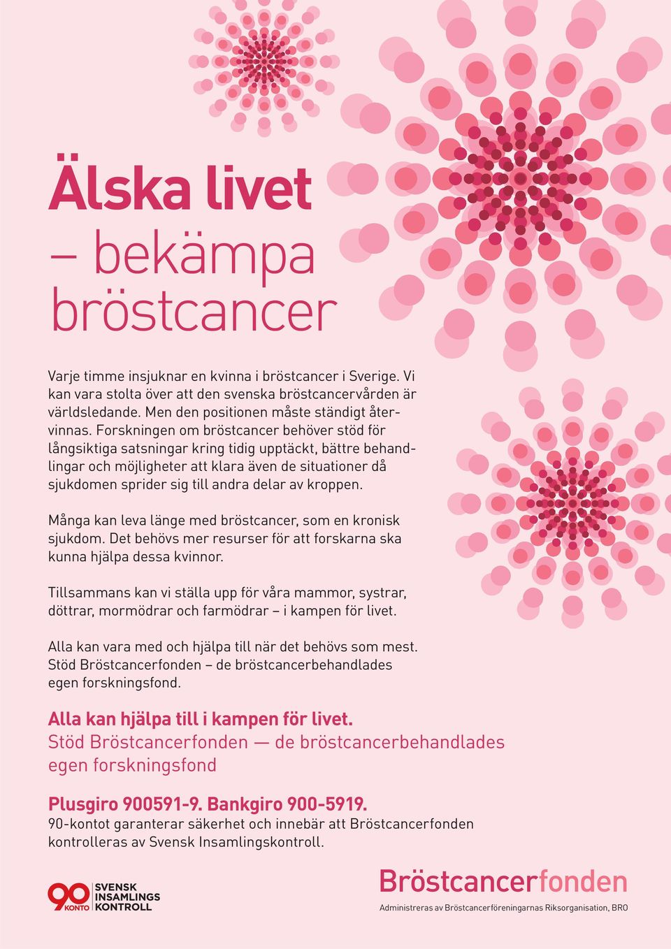 Forskningen om bröstcancer behöver stöd för långsiktiga satsningar kring tidig upptäckt, bättre behandlingar och möjligheter att klara även de situationer då sjukdomen sprider sig till andra delar av