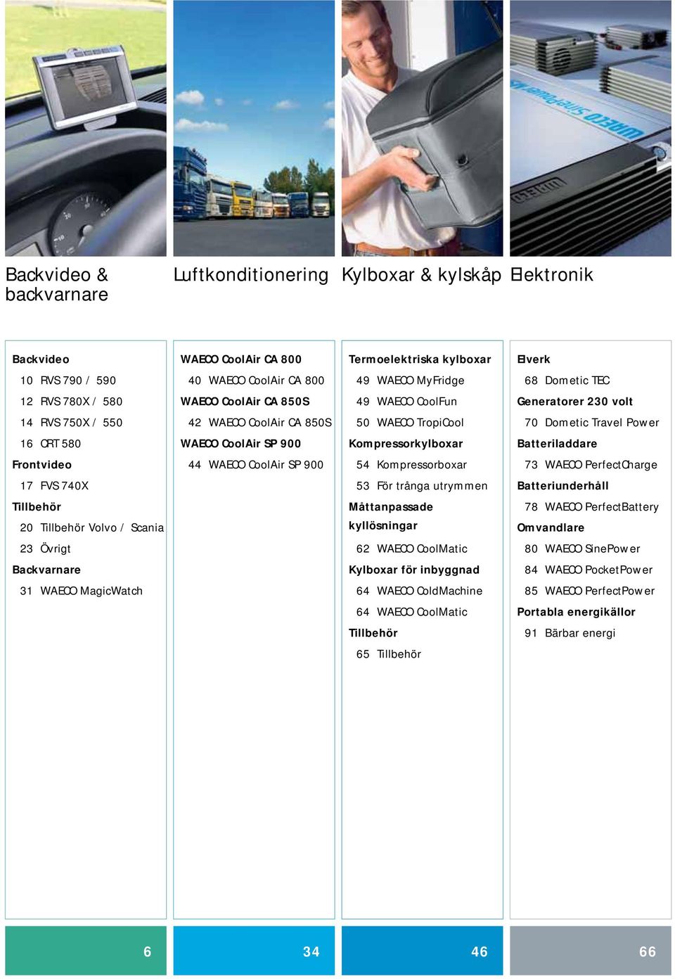 CoolAir SP 900 Kompressorkylboxar Batteriladdare Frontvideo 44 WAECO CoolAir SP 900 54 Kompressorboxar 73 WAECO PerfectCharge 17 FVS 740X 53 För trånga utrymmen Batteriunderhåll Tillbehör anpassade