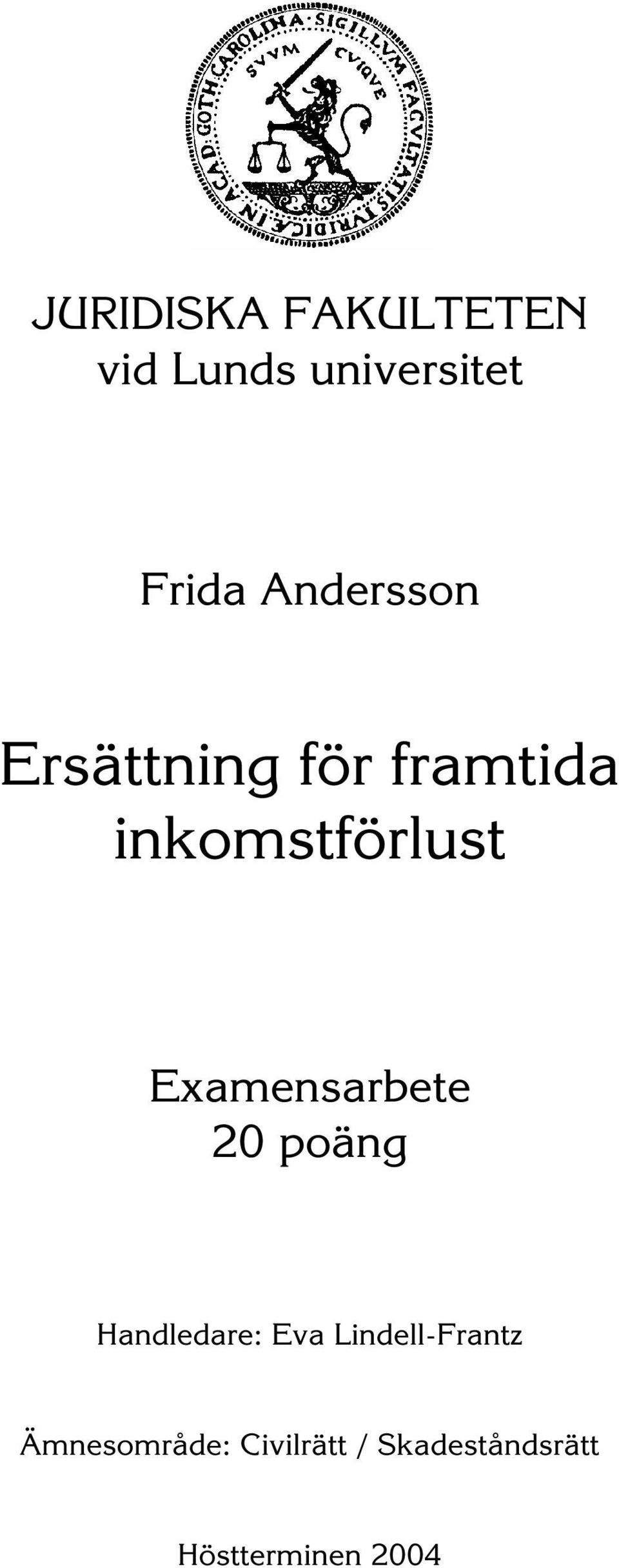 Examensarbete 20 poäng Handledare: Eva