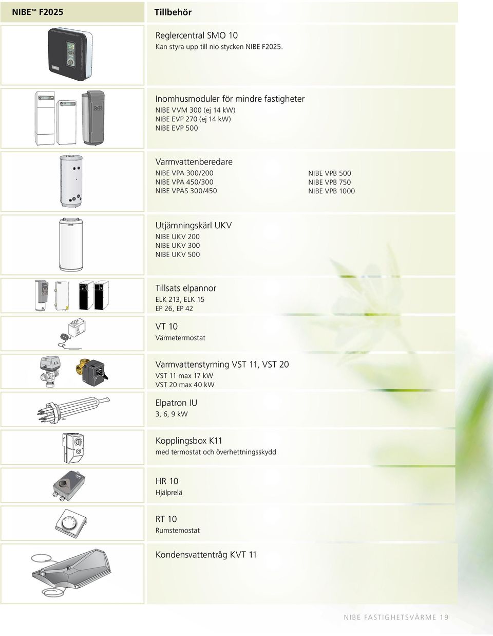 tyska Inomhusmoduler för mindre fastigheter NIBE VVM 300 (ej 14 kw) NIBE EVP 270 (ej 14 kw) NIBE EVP 500 Varmvattenberedare NIBE VPA 300/200 NIBE VPA 450/300 NIBE VPAS 300/450 NIBE VPB 500 NIBE VPB