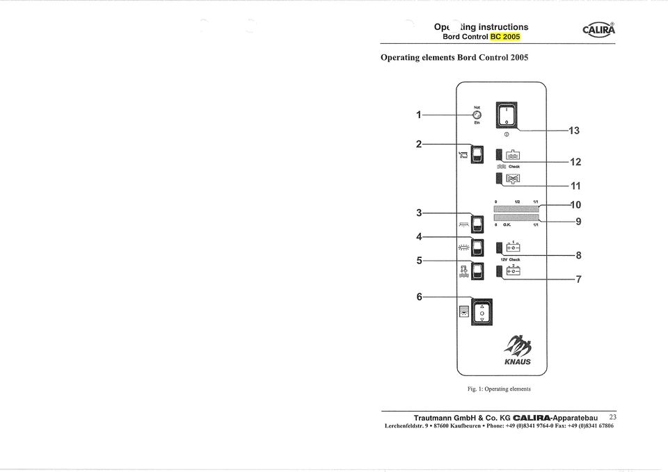 ?:;:? m 5 12V Check n = 6 m 13 12 11 10 111 9 8 7 Not KNAUS Fig.