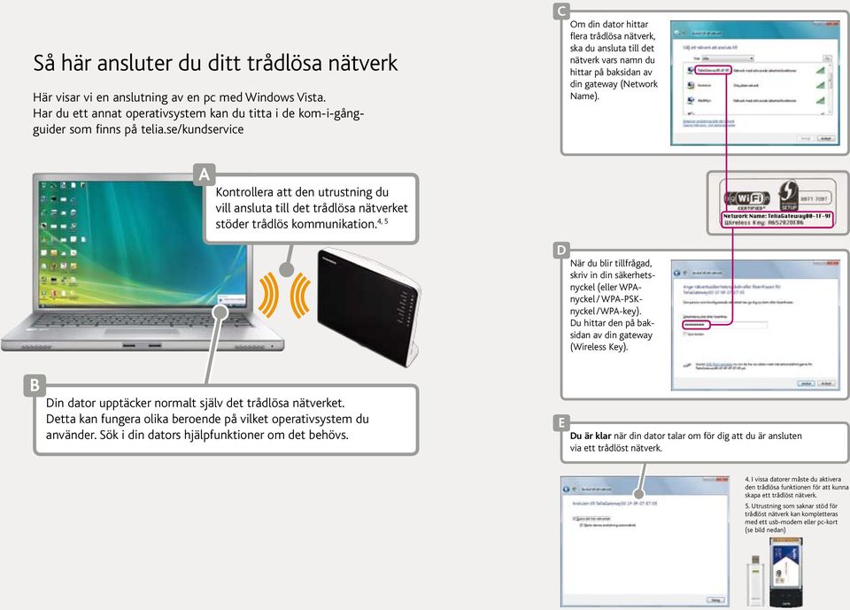 Kontrollera att den utrustning du vill ansluta till det trådlösa nätverket stöder trådlös kommunikation.