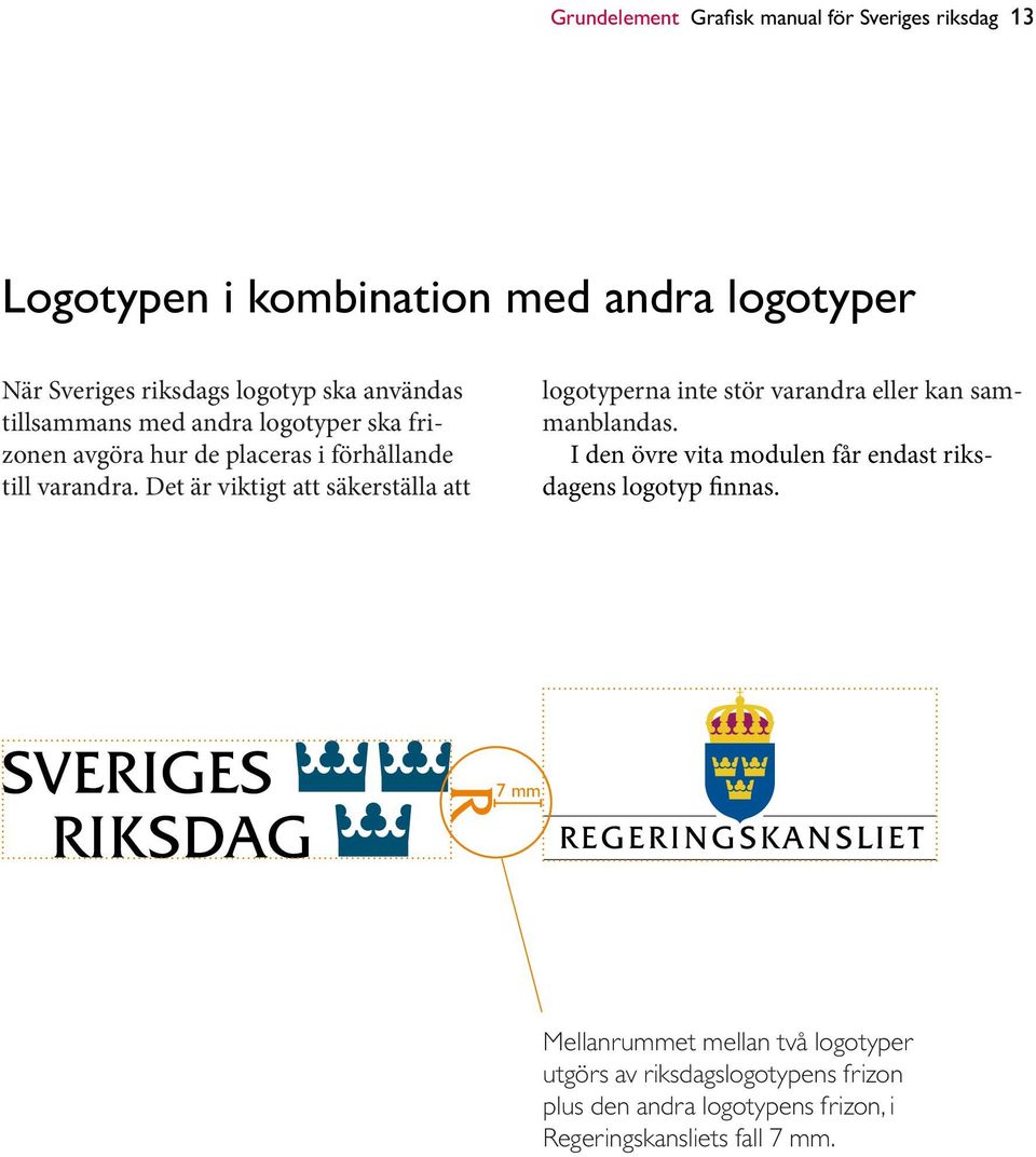 Det är viktigt att säkerställa att logotyperna inte stör varandra eller kan sammanblandas.