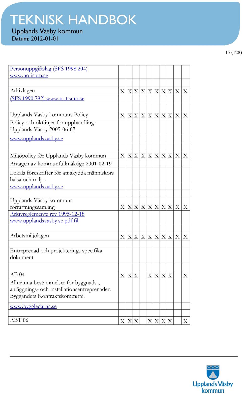 upplandsvasby.se s författningssamling Arkivreglemente rev 1995-12-18 www.upplandsvasby.se pdf.