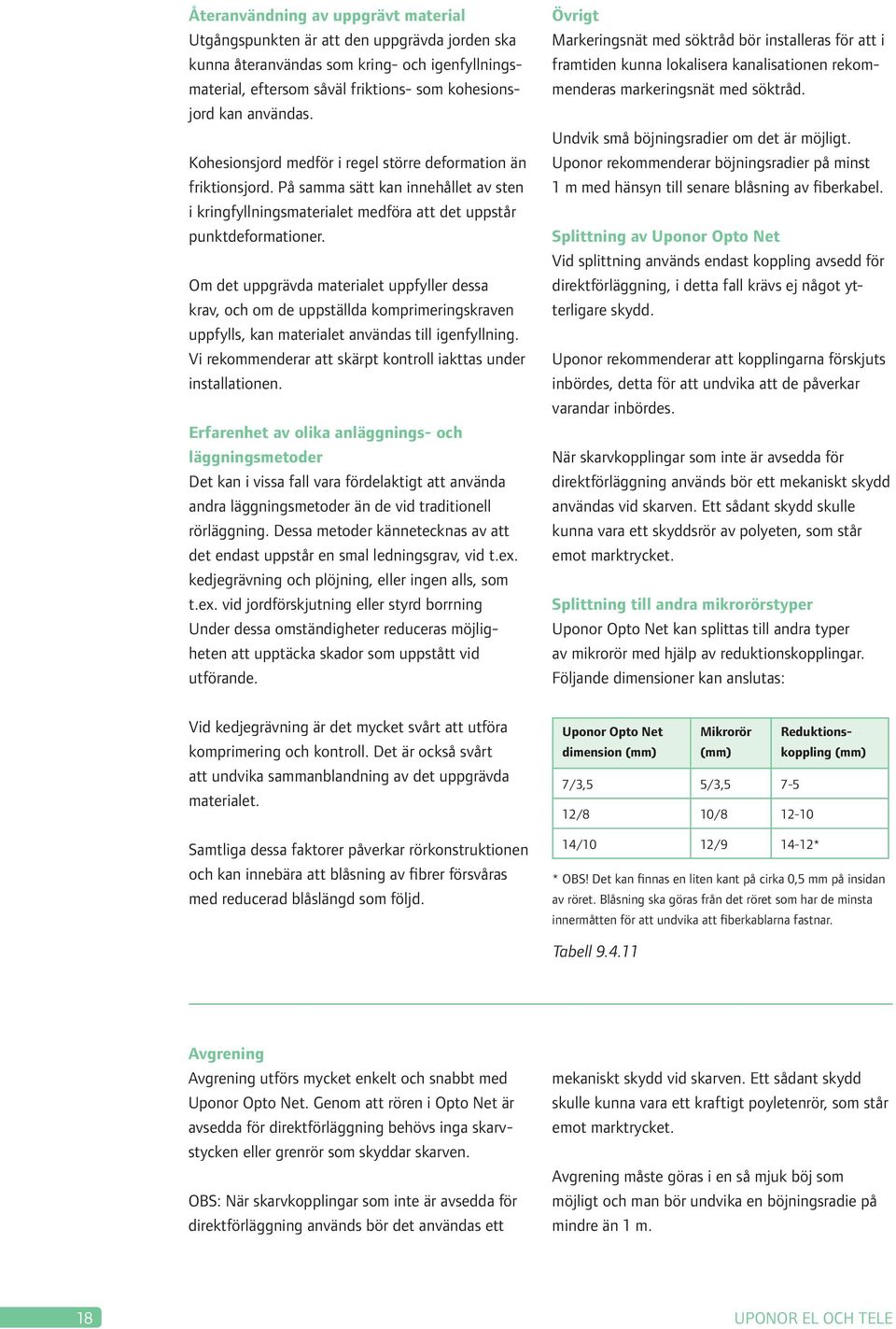 Om det uppgrävda materialet uppfyller dessa krav, och om de uppställda komprimeringskraven uppfylls, kan materialet användas till igenfyllning.