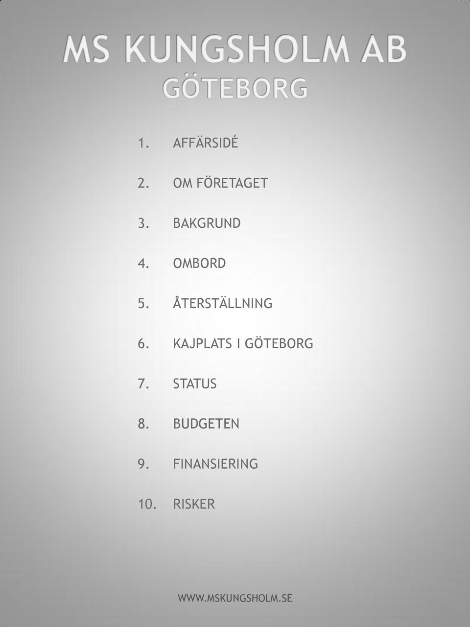 ÅTERSTÄLLNING 6.