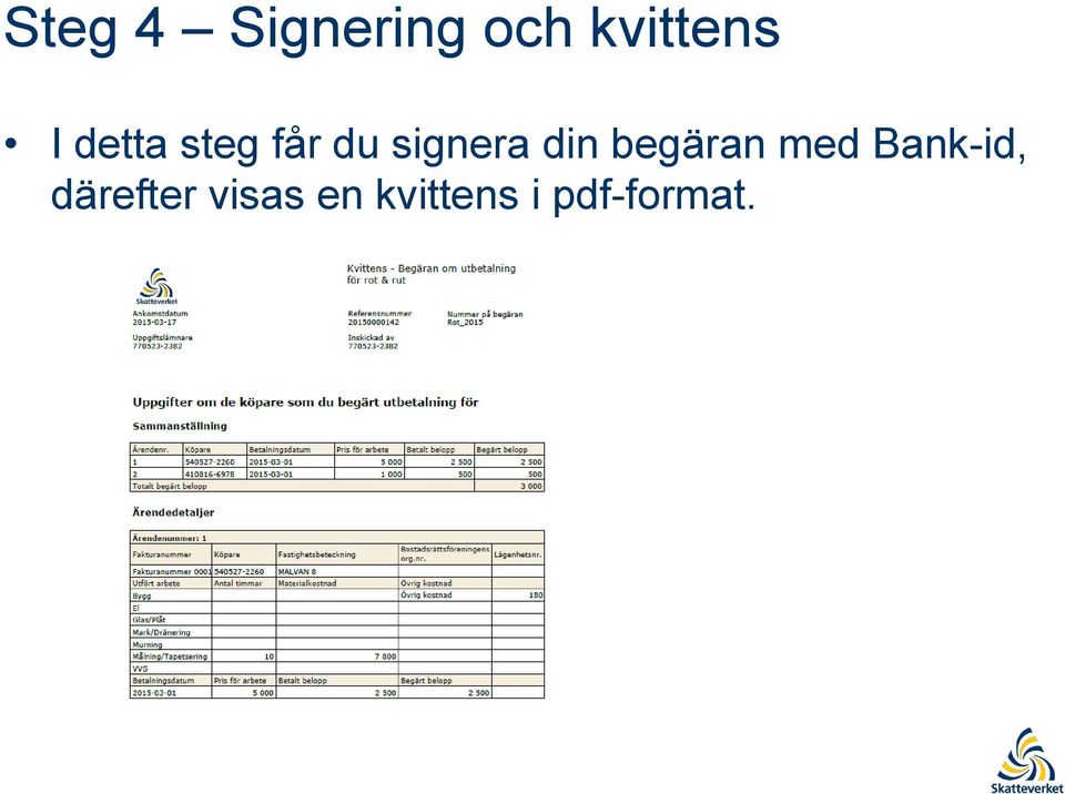 din begäran med Bank-id,