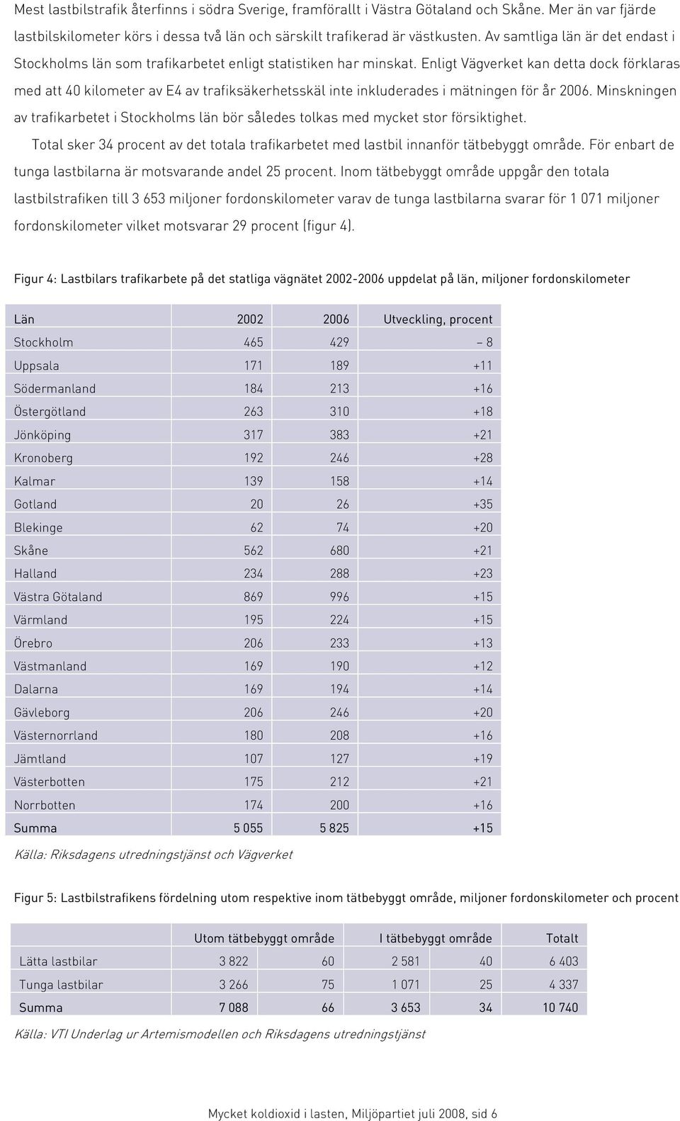 Enligt Vägverket kan detta dock förklaras med att 40 kilometer av E4 av trafiksäkerhetsskäl inte inkluderades i mätningen för år 2006.