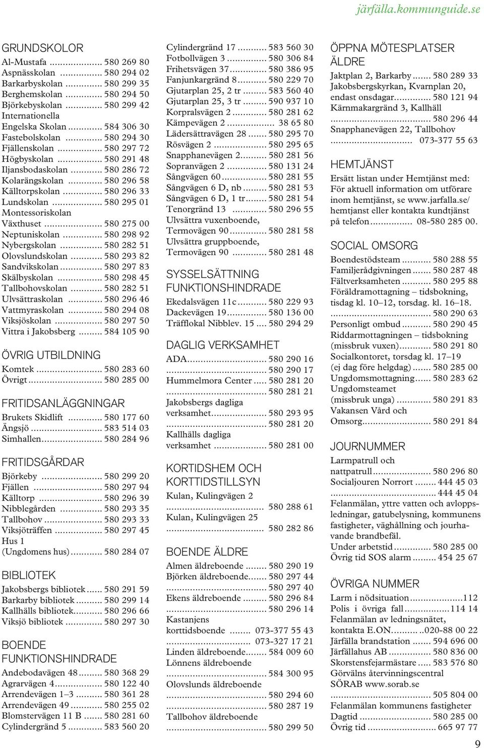 .. 580 295 01 Montessoriskolan Växthuset... 580 275 00 Neptuniskolan... 580 298 92 Nybergskolan... 580 282 51 Olovslundskolan... 580 293 82 Sandvikskolan... 580 297 83 Skälbyskolan.