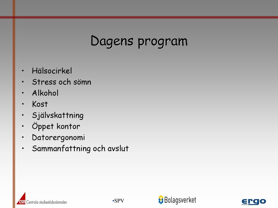 Självskattning Öppet kontor