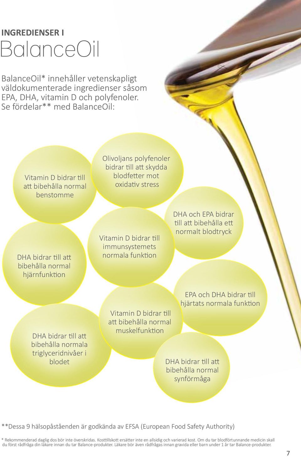 oxidativ stress Vitamin D bidrar till immunsystemets normala funktion DHA och EPA bidrar till att bibehålla ett normalt blodtryck DHA bidrar till att bibehålla normala triglyceridnivåer i blodet