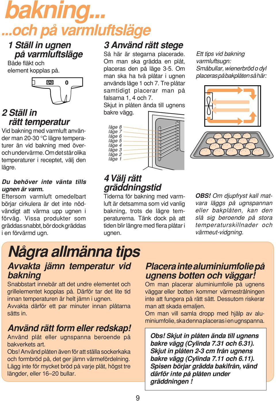 Du behöver inte vänta tills ugnen är varm. Eftersom varmluft omedelbart börjar cirkulera är det inte nödvändigt att värma upp ugnen i förväg.