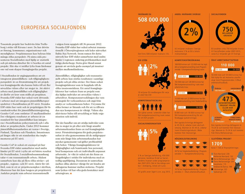 På nästa sida presenteras Socialfonden med hjälp av statistik och på sidorna därefter får vi besöka ett antal projekt. Här ska vi istället lyfta fram lärdomar om vad som skapar framgångsrika projekt.